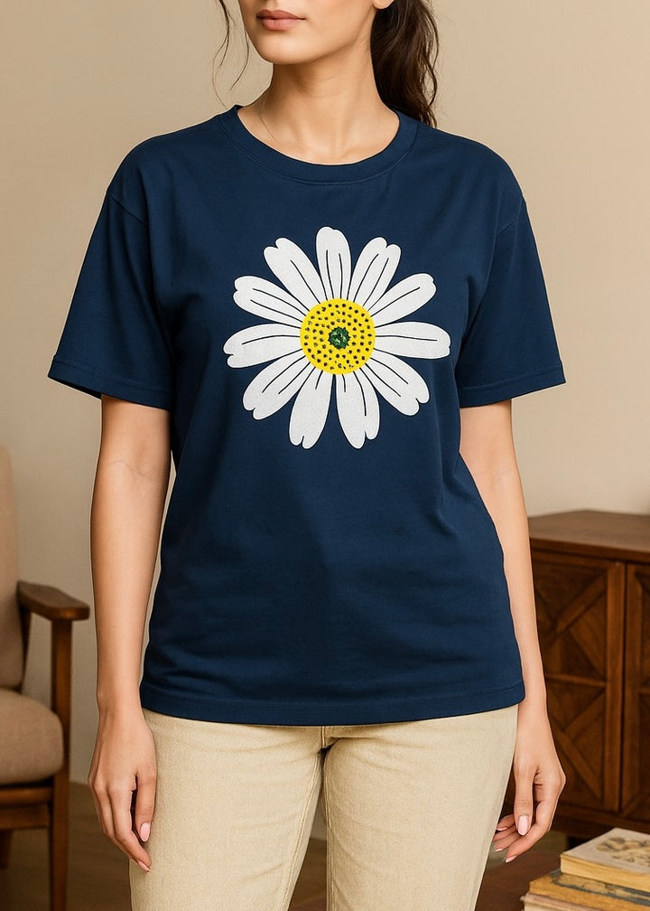 NAVY-BLUE COTTON TEE-FT