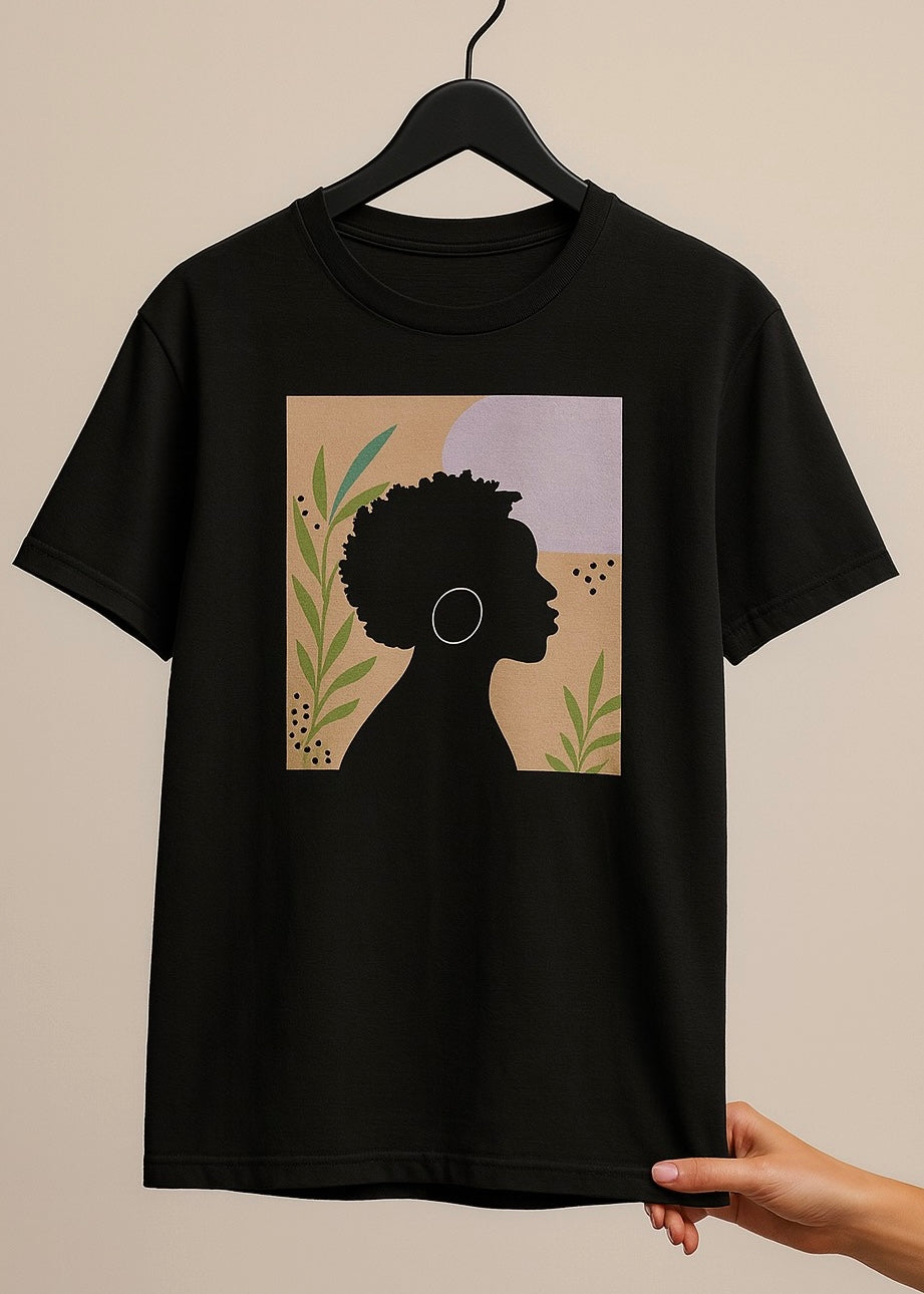BLACK COTTON TEE-FT