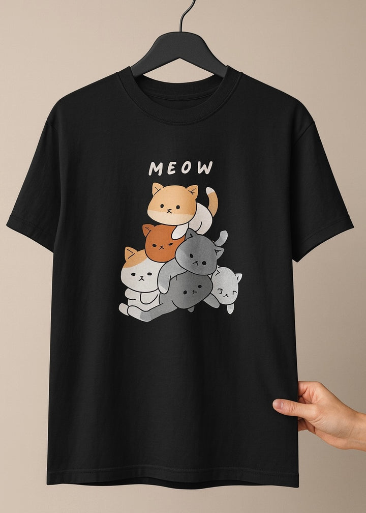 BLACK COTTON TEE-FT