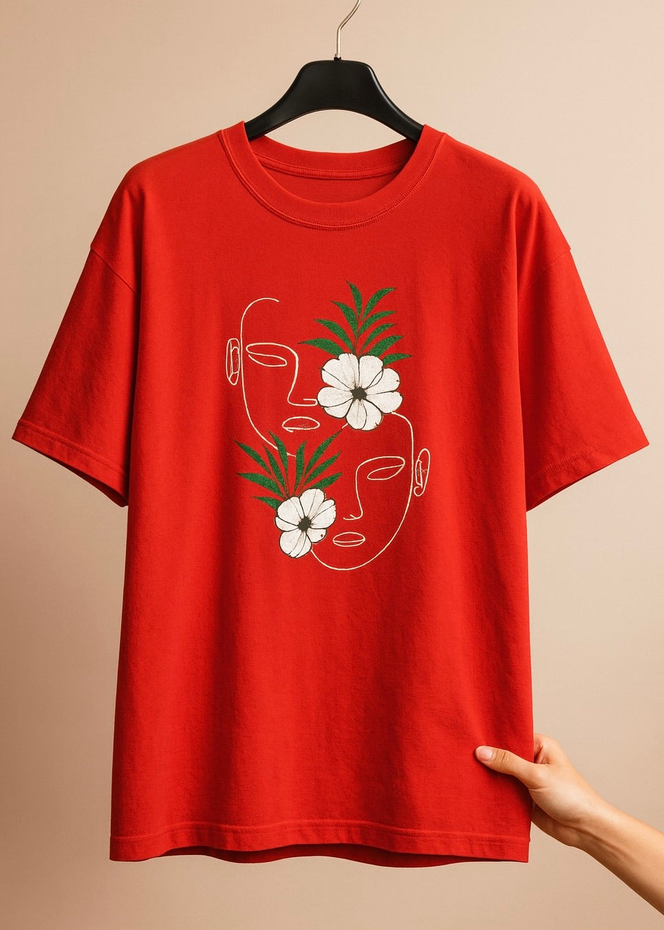 RED COTTON TEE-FT