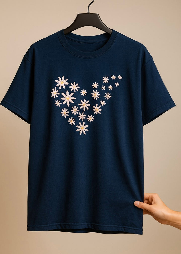 NAVY-BLUE COTTON TEE-FT