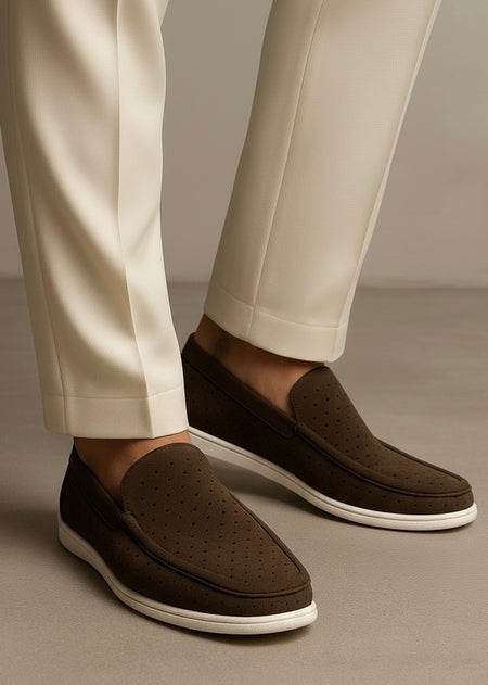 0015 COMFORTABLE SLIP-ON LOAFERS-BROWN