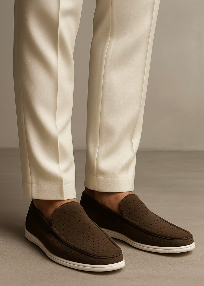 0015 COMFORTABLE SLIP-ON LOAFERS-BROWN
