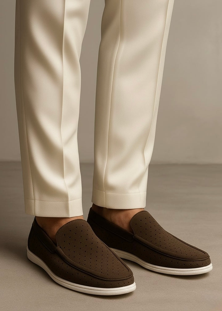 0015 COMFORTABLE SLIP-ON LOAFERS-BROWN
