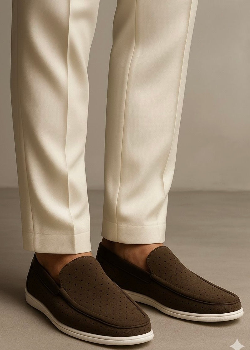 0015 COMFORTABLE SLIP-ON LOAFERS-BROWN