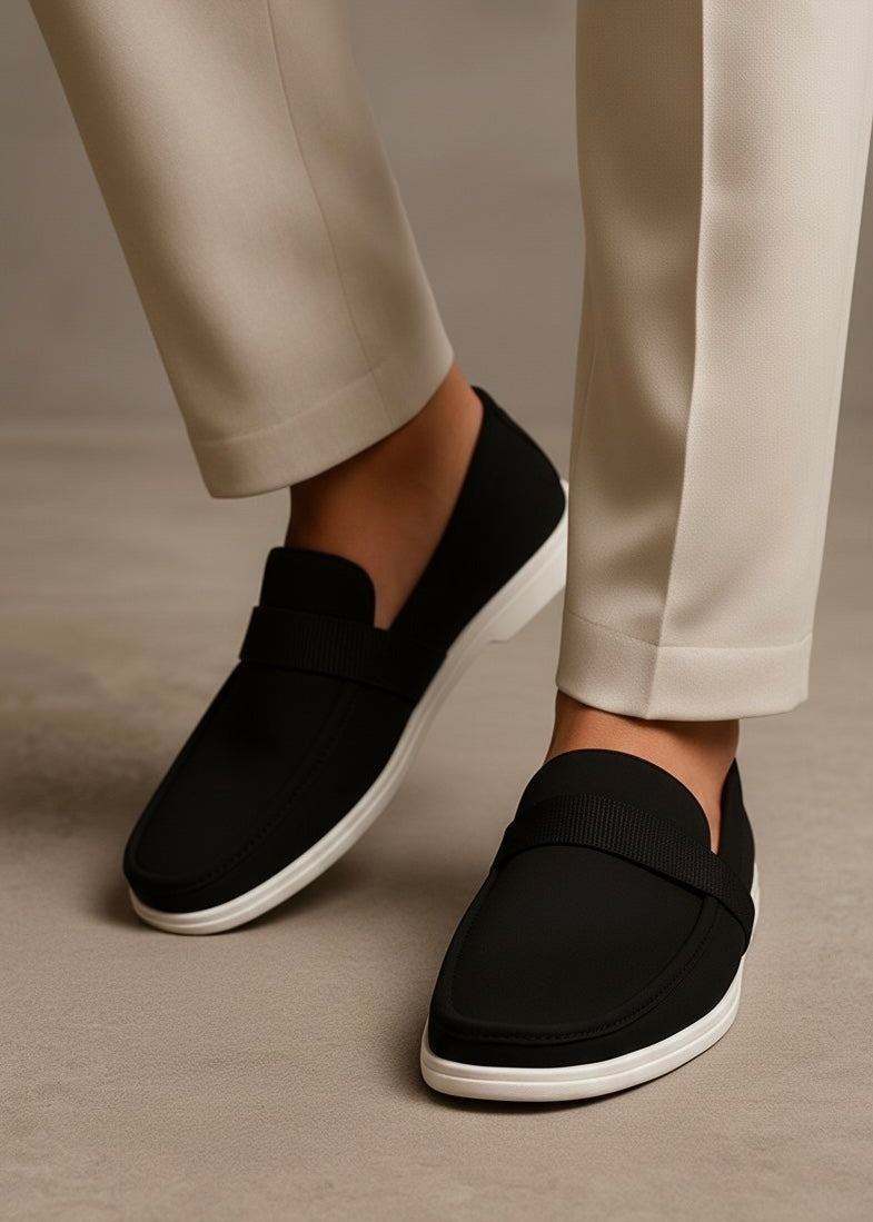 0013 SUEDE SOFT LOAFERS-FT (Black)