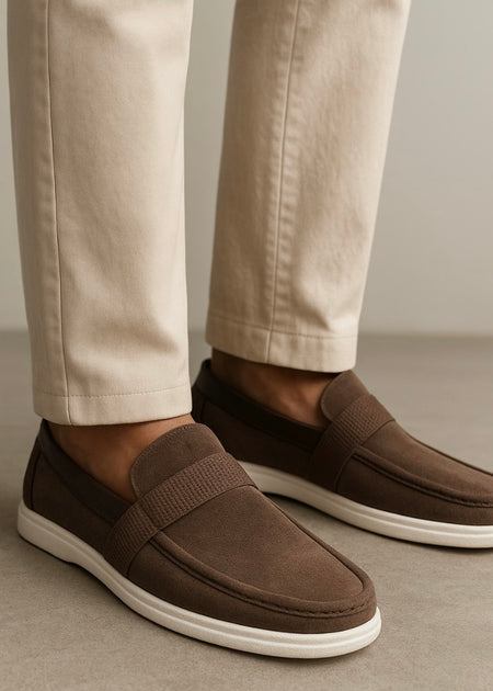 0013 SUEDE SOFT LOAFERS-BROWN