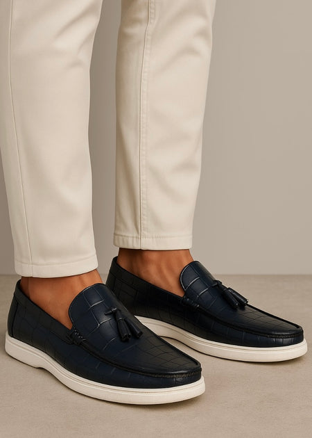 0011 AIR TASSEL LOAFERS-NAVY