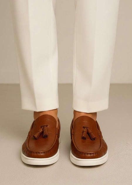 0011 AIR TASSEL LOAFERS-BROWN