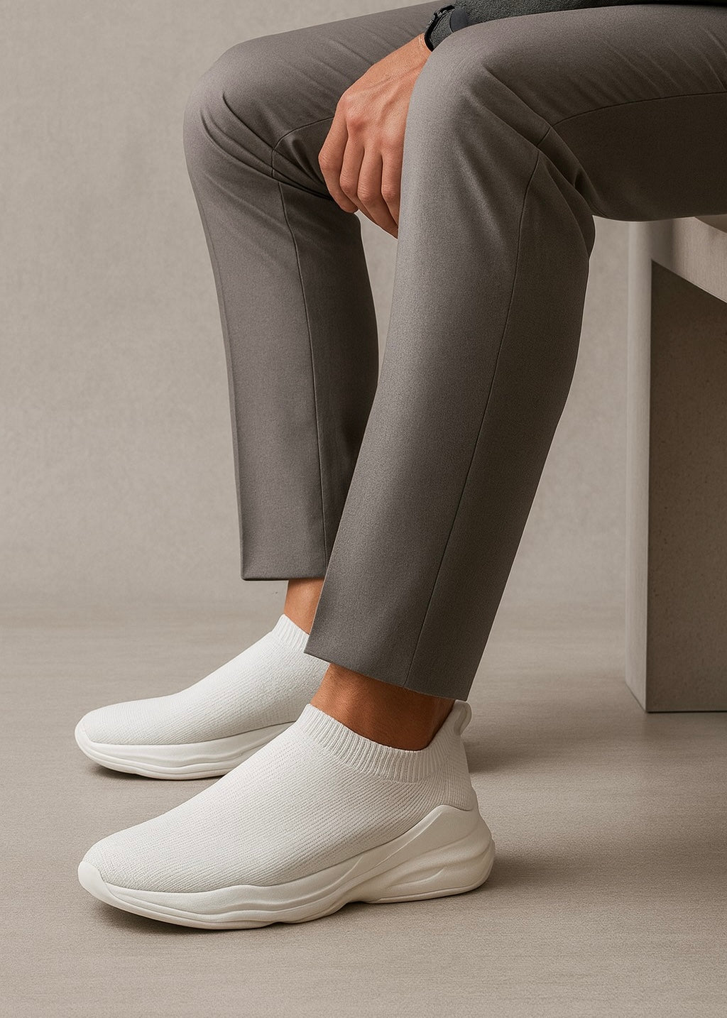 0042 SKETCHER'S LIGHT WEIGHT SLIP-ONS-WHITE