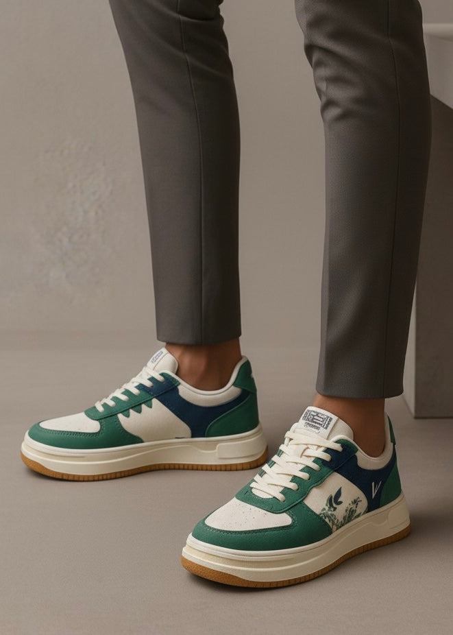 0041 VINTAGE-STYLE COURT SNEAKER'S-GREEN
