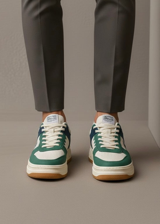 0041 VINTAGE-STYLE COURT SNEAKER'S-GREEN