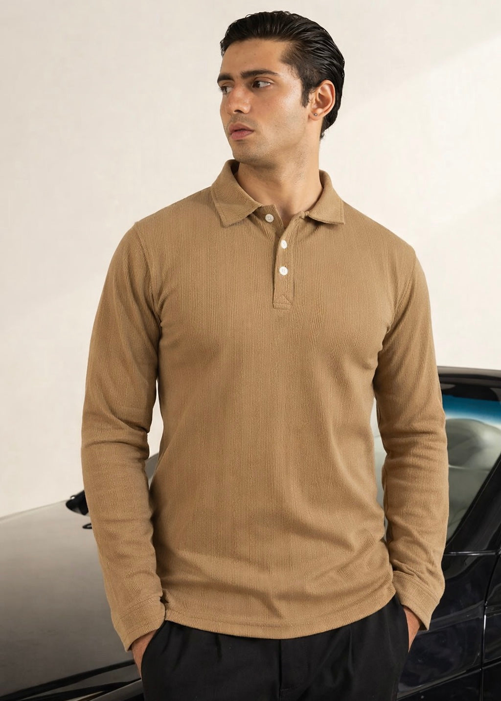 THE SMART KNITTED POLO-TAN