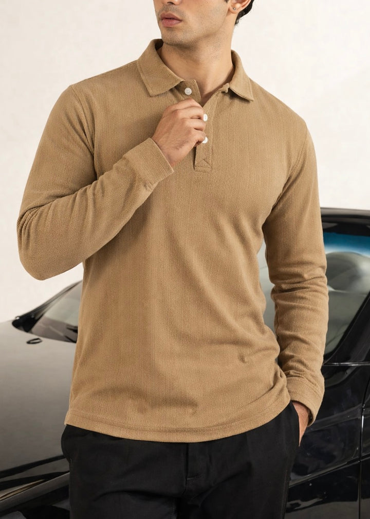 THE SMART KNITTED POLO-TAN