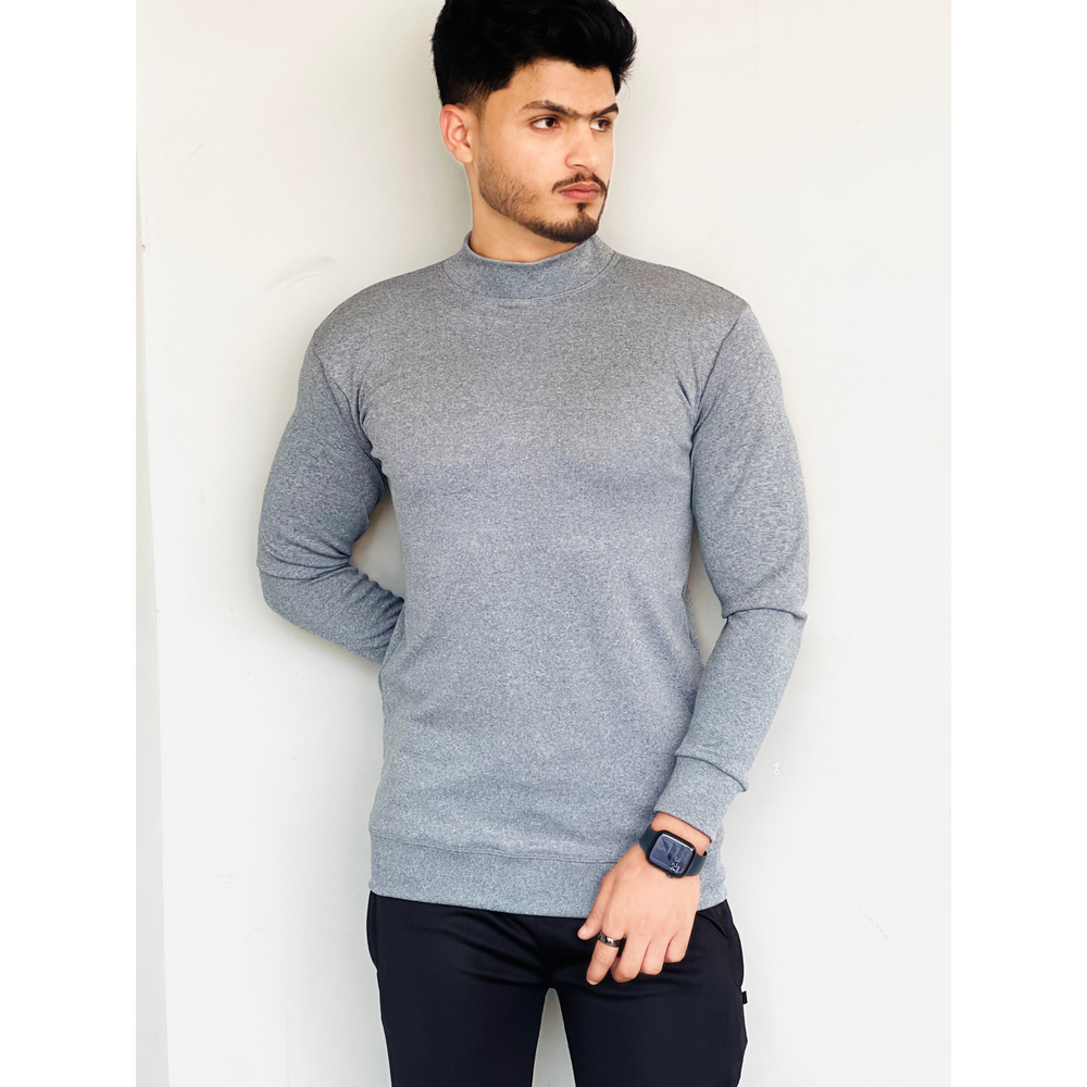 Classic Grey Crew Neck Sweatshirt for All-Day Comfort - FITTEEZ